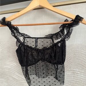 ASOS Black Polka Dot Lace Bandeau